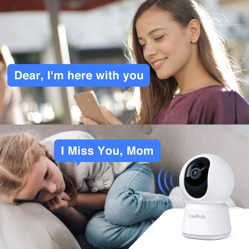 Camera IP giám sát 360 chất lượng full 2K Laxihub P2T hỗ trợ đàm thoại 2 chiều, hỗ trợ Alexa và trợ lý Assistant, phiên bản quốc tế - Hàng nhập khẩu