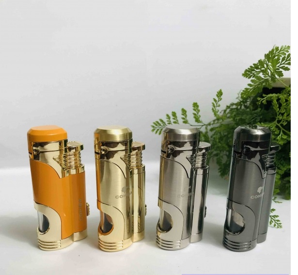 Bật Lửa Khò 2 Tia Kèm Đục , Có Ô Quan Sát Dung Lượng Ga COB-359 ( Giao màu ngẫu nhiên)