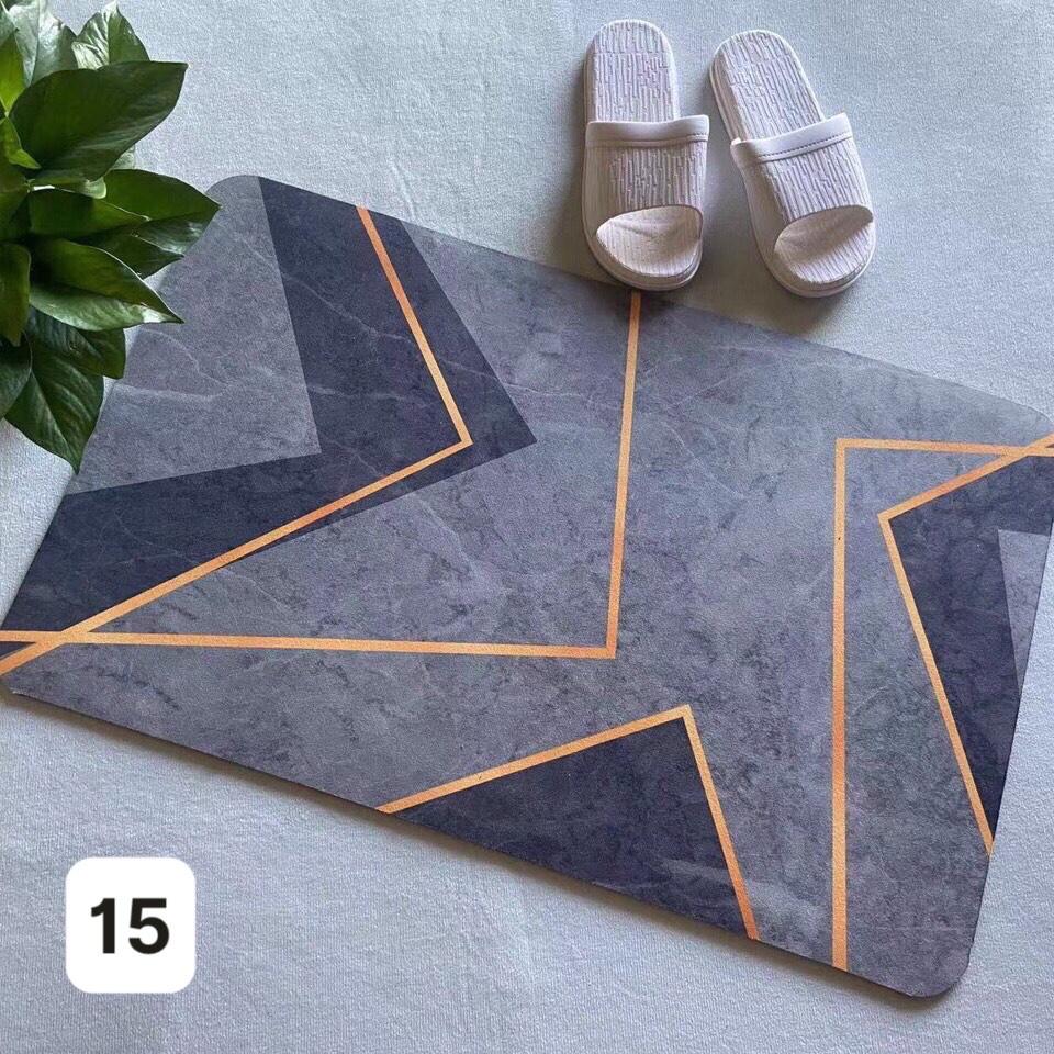 Thảm Lau Chân Silicon Siêu Thấm Hút Nước, Dày Êm Dùng Cho Phòng Tắm Chất Liệu Chống Trơn Trượt ADU79
