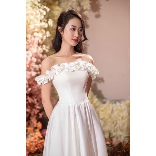 Đầm maxi bẹt vai nhún bèo siêu xinh ivy fashion - size M/L -MS404V đi biển dự tiệc dạo phố bigsize gợi cảm sexy