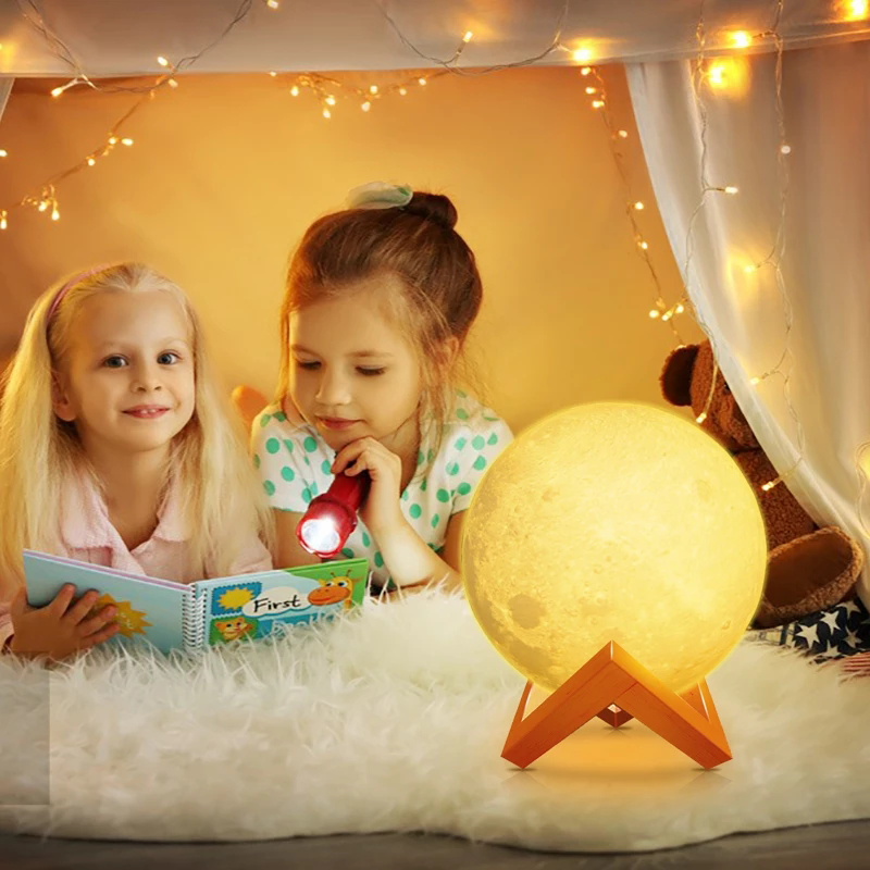 Đèn Ngủ Hình Mặt Trăng 3D Freeship Đèn LED để bàn trang trí nội thất độc đáo, dễ thương, làm quà sinh nhật siêu xinh