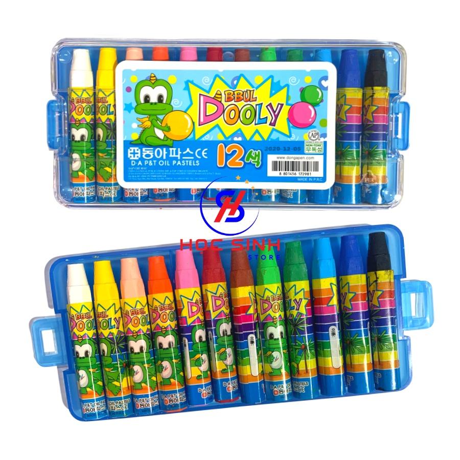 Hộp 12 bút sáp màu Dooly Hàn Quốc