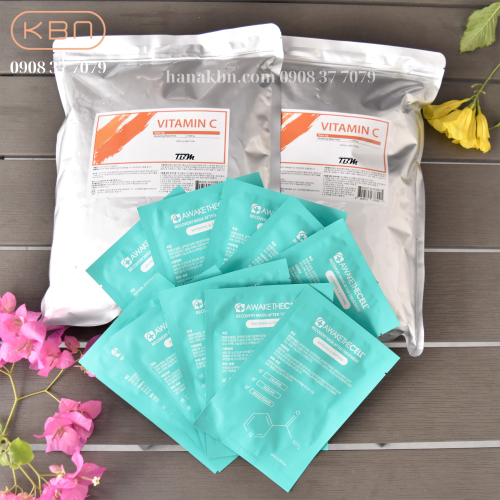 Combo 2 Bột Mặt Nạ Vitamin C TBM 1000g Tặng 10 Mặt Nạ Soothing - Sáng Da, Ngừa Lão Hóa (Chính Hãng)