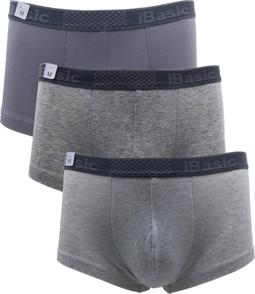 Combo 3 Chiếc Quần Lót Nam Boxer Thời Trang, Nam Tính, Chất Liệu Cotton, Logo Chìm Tinh Tế iBasic PANM009 - Hàng Chính Hãng