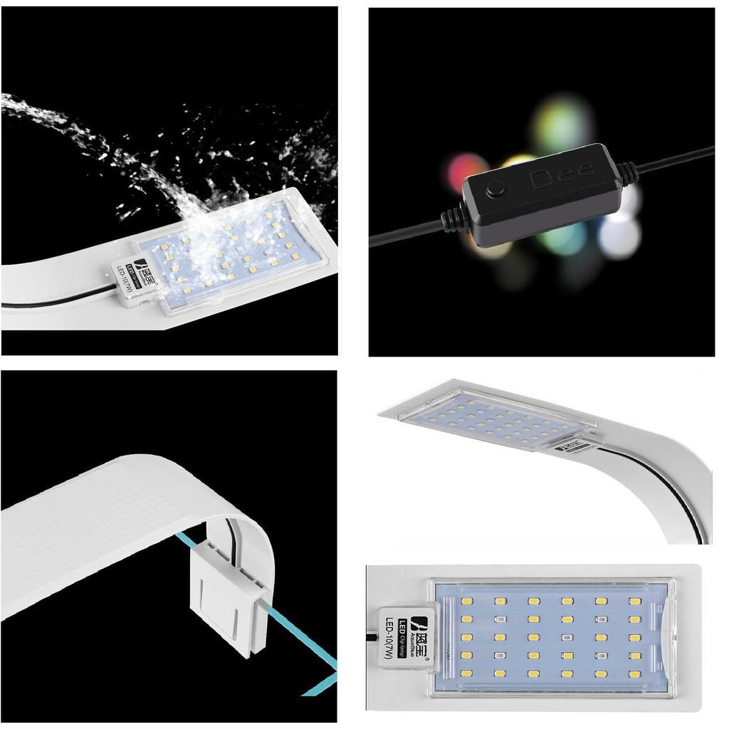 Đèn led kẹp bể cá X5 - Đèn cho hồ thủy sinh - hồ bán cạn - phụ kiện thủy sinh - shopleo