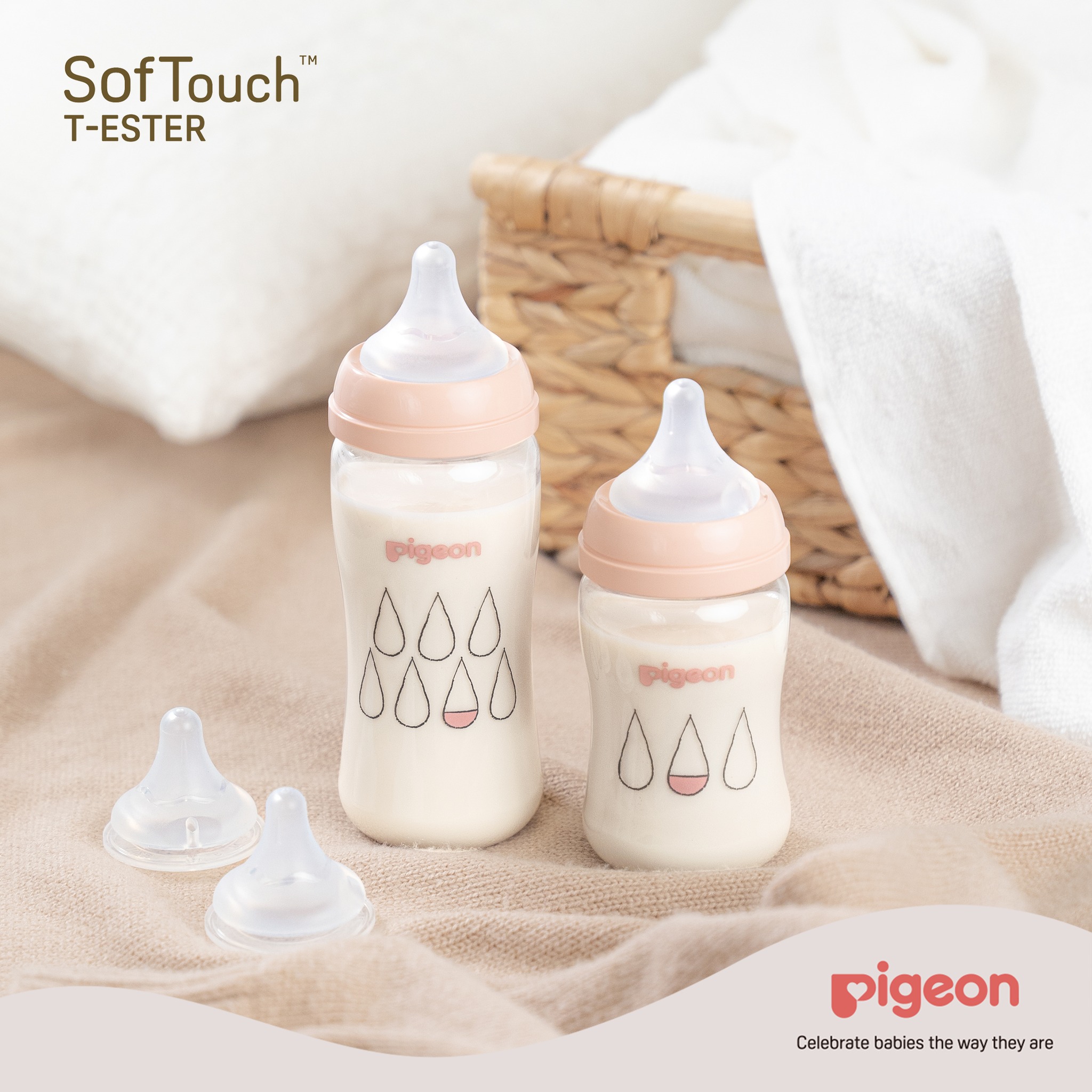 Bình Sữa Softouch T-Ester Plus Thế Hệ III - Giọt sương 200 ml/300ml
