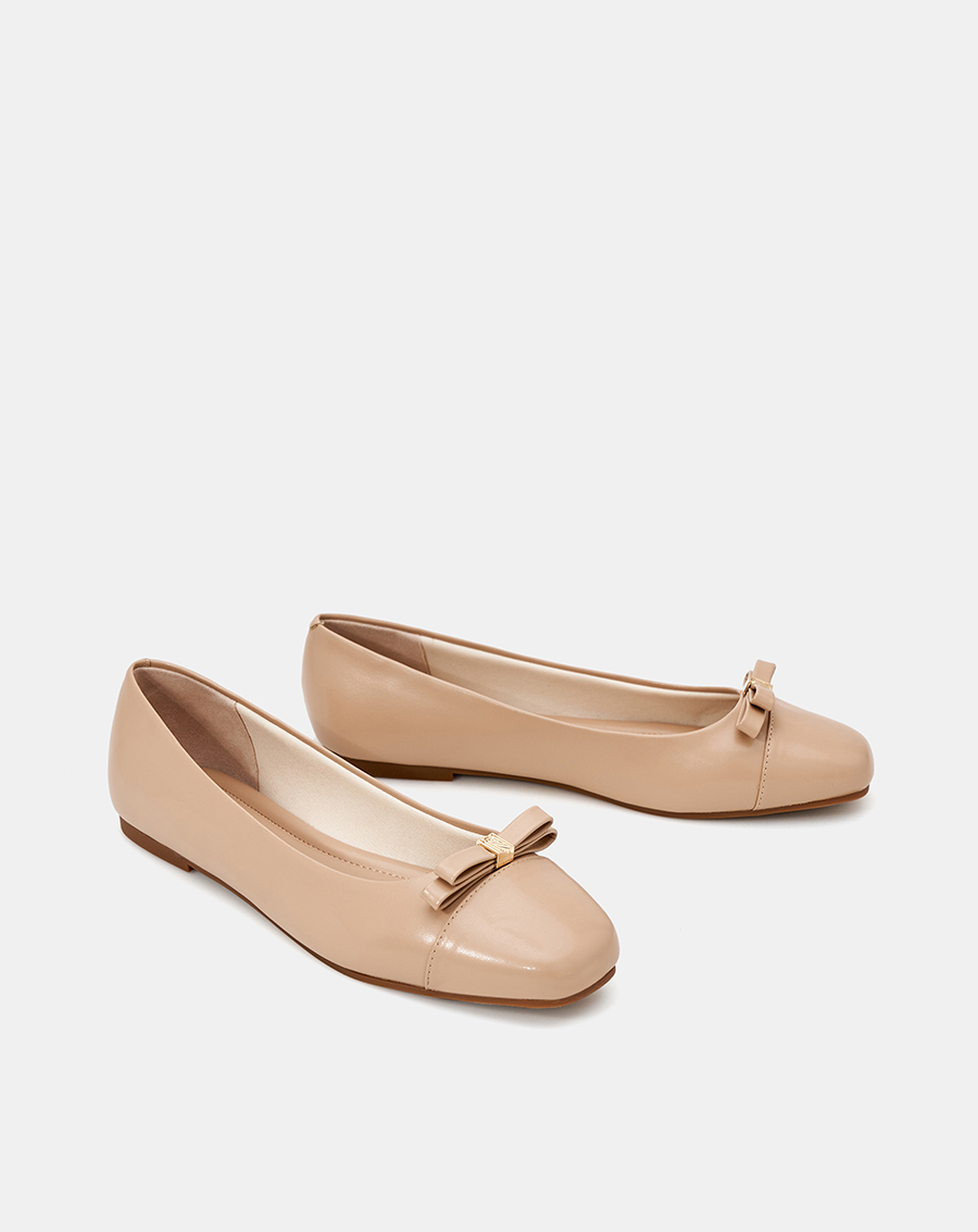 Giày Búp Bê Nữ 1cm Thời Trang JUNO Búp Bê Ballerina Trang Trí Nơ BB01142