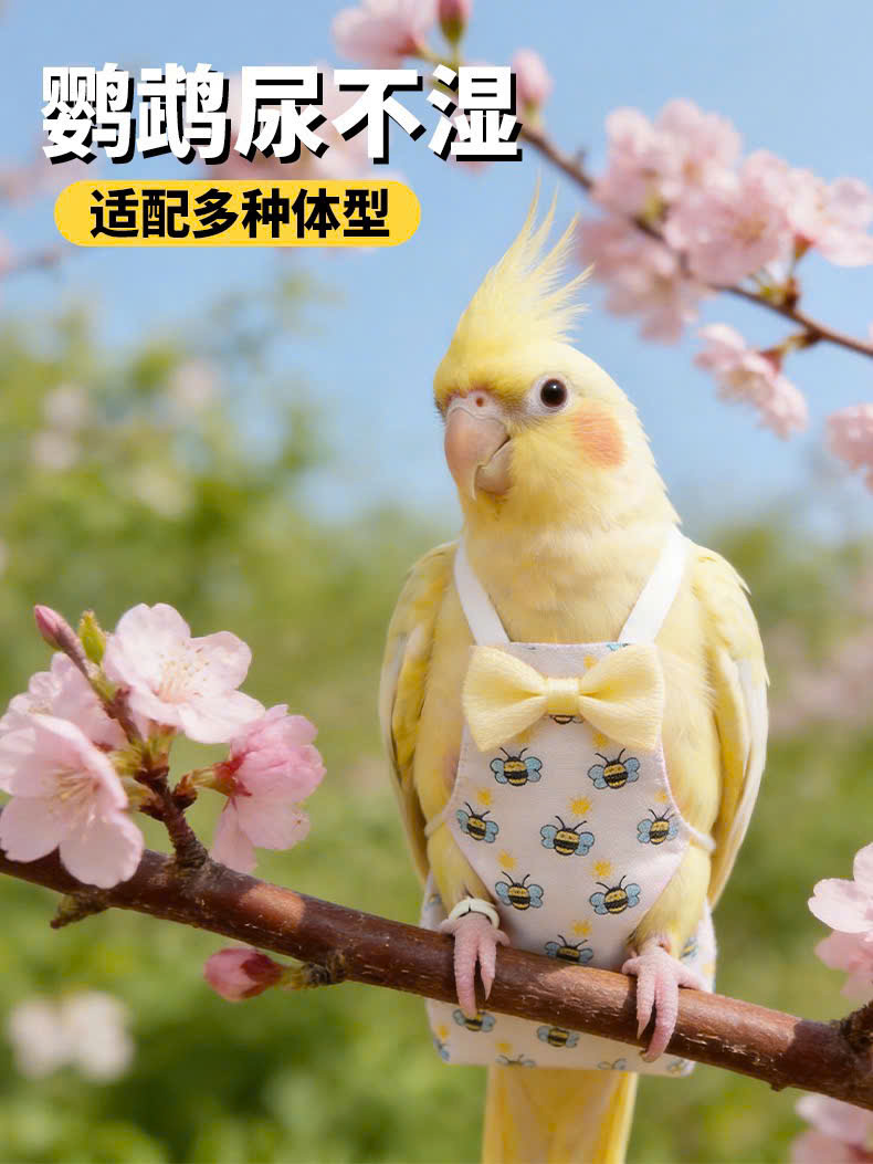 QUẦN ÁO TÃ CHO CHIM CẢNH CHIM VẸT DỄ THƯƠNG MÃ 3 XINH XẮN CHO THÚ CƯNG CHIM