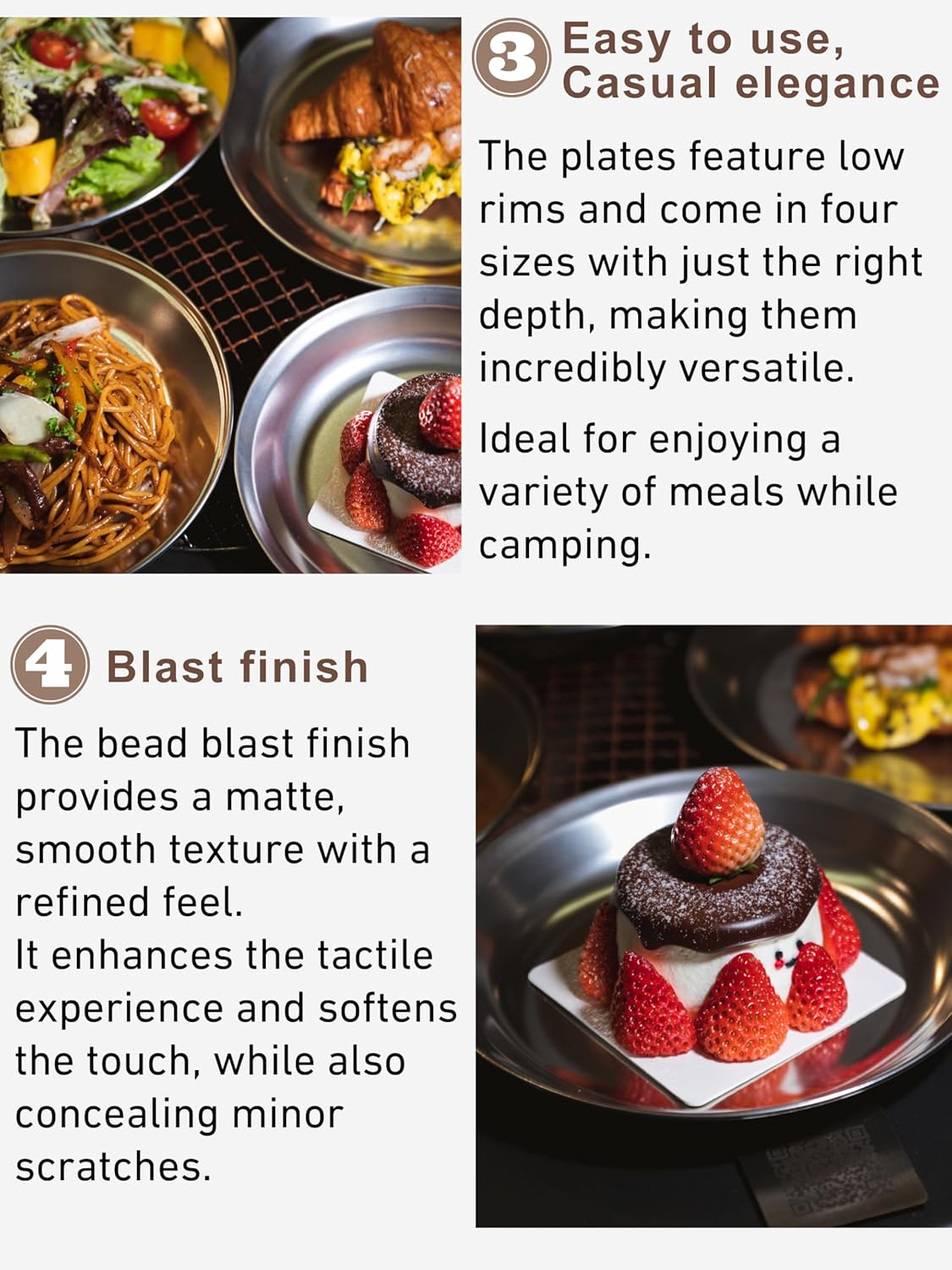 Bộ 4 - 8 đĩa ăn Inox cỡ lớn cho 1-2 người Campingmoon S397 / BKS397