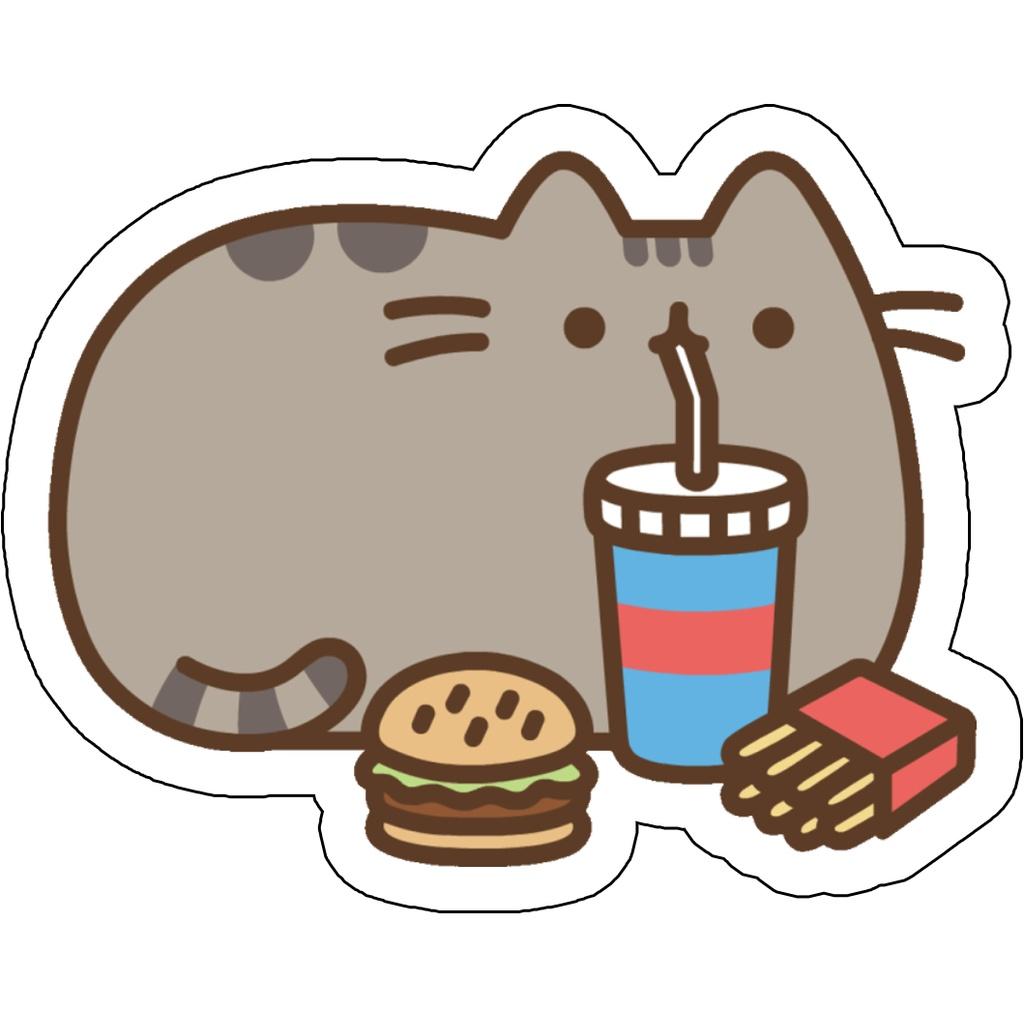 Miếng Sticker Dán Trang Trí mũ bảo hiểm, laptop, vali, xe đạp - mèo pusheen