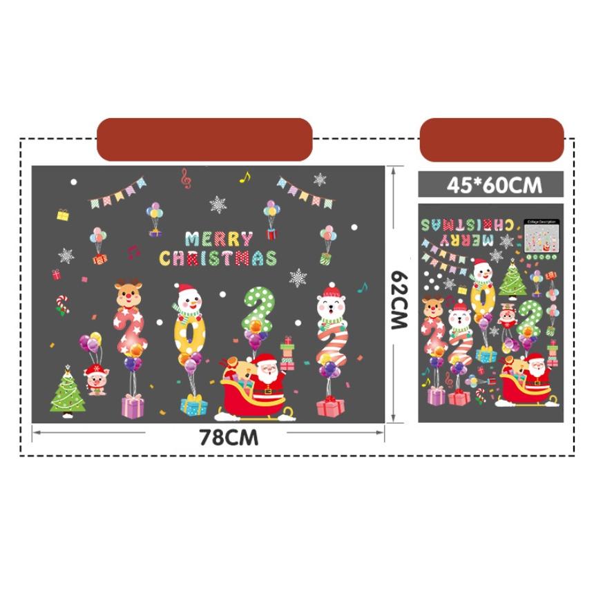 Decal trang trí Noel - Giáng sinh 2022 đầy màu sắc