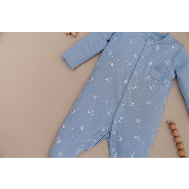 Bộ Nous bodysuit Newborn cho bé sơ sinh kẻ vàng, kẻ xanh lá, xanh gấu