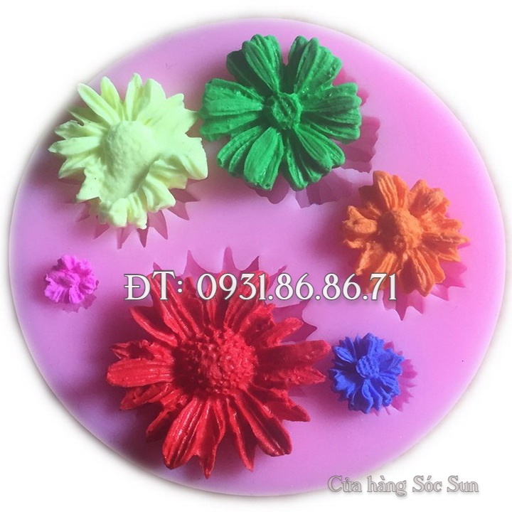 Khuôn silicon các loại hoa – Mã số 1641
