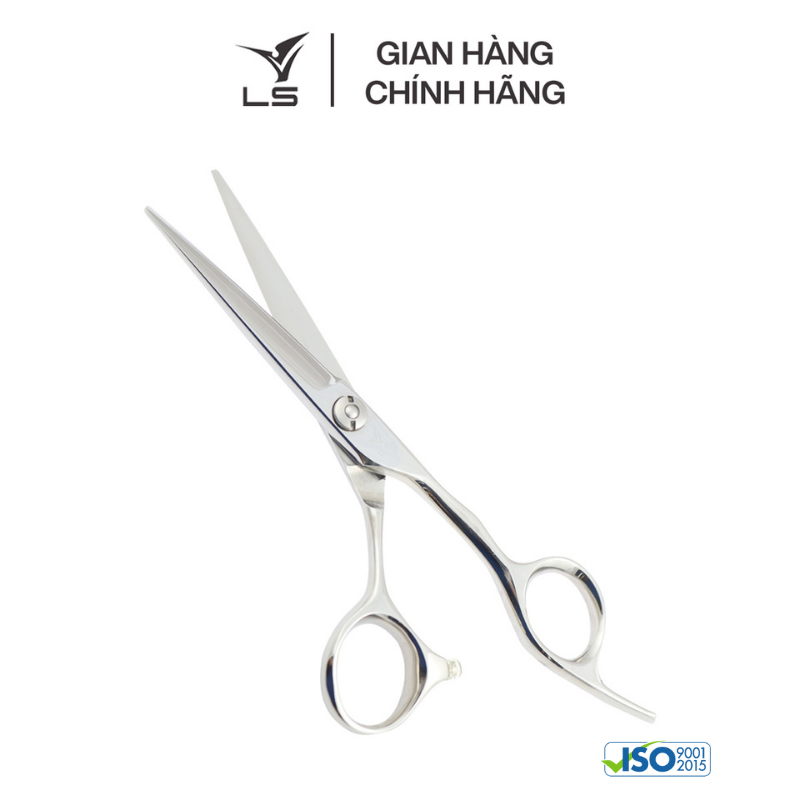 Kéo cắt tóc LS lưỡi thẳng quai offset vênh đỡ ngón cố định CB13/5.5