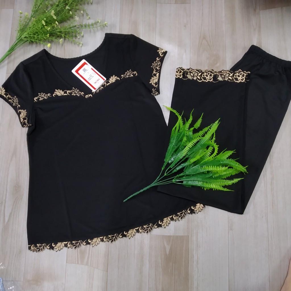 Bộ quần áo nữ ngủ mặc nhà cộc tay, quần dài thun lạnh Paltal 130655