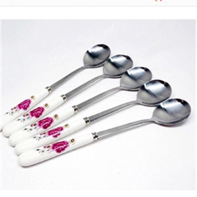 Thìa ăn cơm cán sứ CAO CẤP SIÊU ĐẸP