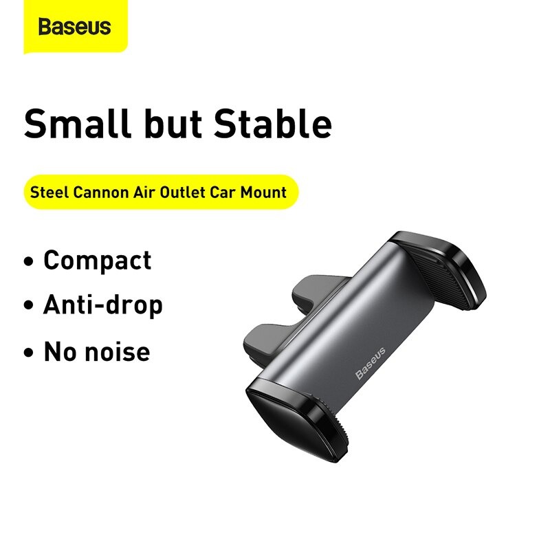 Bộ đế giữ điện thoại dùng cho xe hơi Baseus Steel Cannon Air Outlet Car Mount (nhỏ gọn , gắn khe gió) - Hàng Chính Hãng