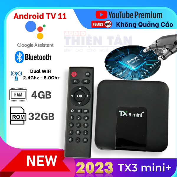 Box TX3 mini+ Plus - Ram 4GB, Android 11, Dual Wifi , Buetooth 5.0 - Hàng Nhập Khẩu