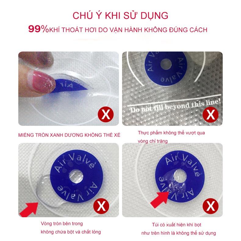 Túi hút chân khôg đựng thực phẩm được tái sử dụng nhều lần , nhiều kích cỡ lựa chọn