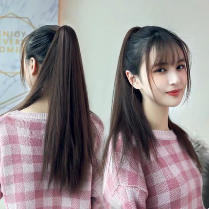 Tóc giả ngoặm thẳng đẹp xuất sắc. Cam kết y hình, giống y tóc thật. Chất tóc tơ cao cấp chịu nhiệt tốt, có thể bấm, uốn, duỗi, gội thoải mái