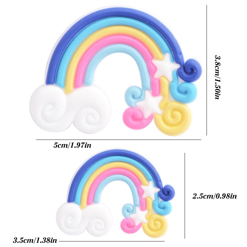 Bộ 10 Phụ Kiện Trang Trí Ốp Điện Thoại Bằng Silicon Hình Cầu Vồng Dễ Thương DIY