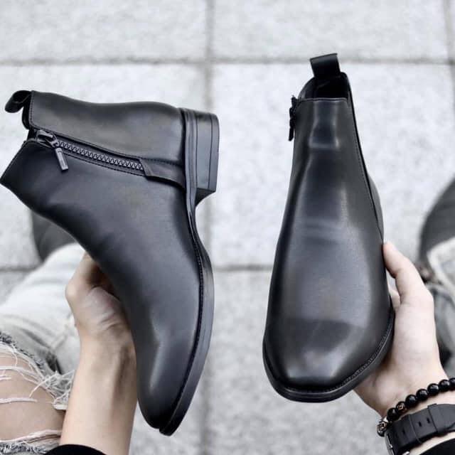 Giày Chelsea boot KHÓA Nam - DySeven - Chất Liệu Cao Cấp Không Nhăn Mẫu Mới Nhất Năm Nay