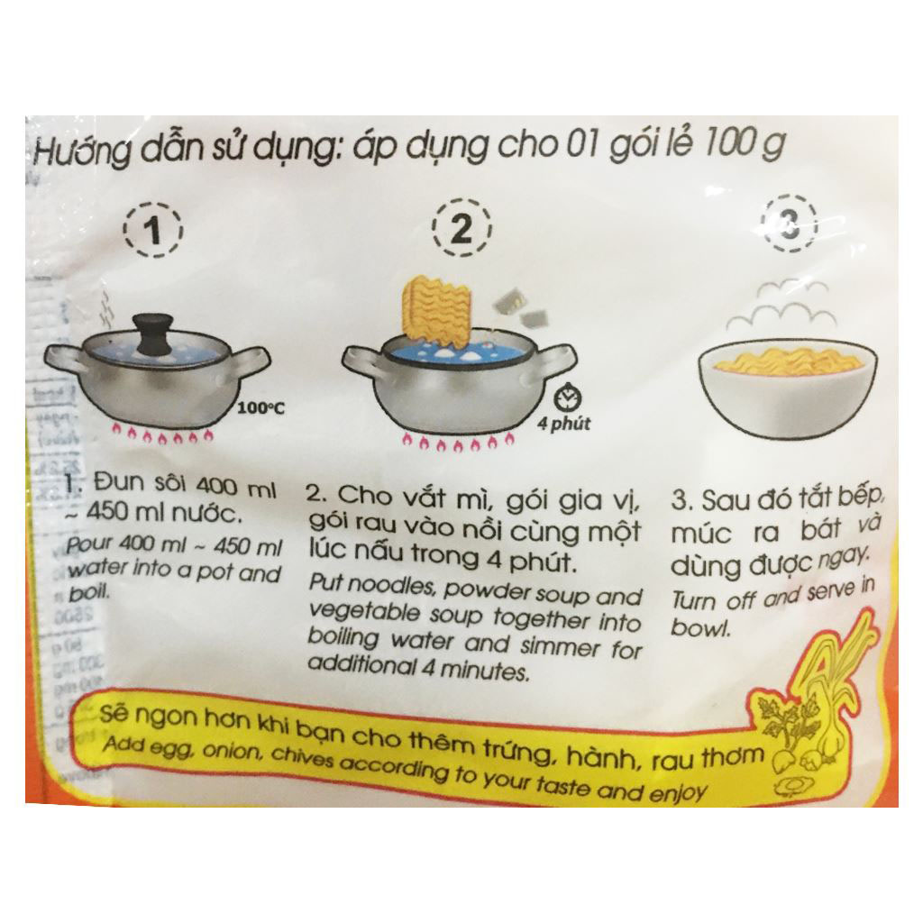 Lốc Mì vị Gà Koreno Jumbo (100G x 10 Gói)