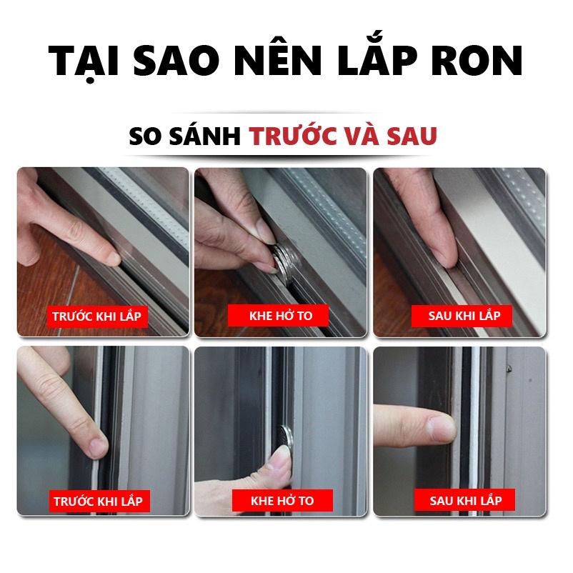 Combo 10 mét gioăng D, gioăng dán cửa gỗ, gioăng giảm trấn, gioăng chống ồn cánh cửa nhà, gioăng chống bụi, ron D - 10m D dán cửa đen