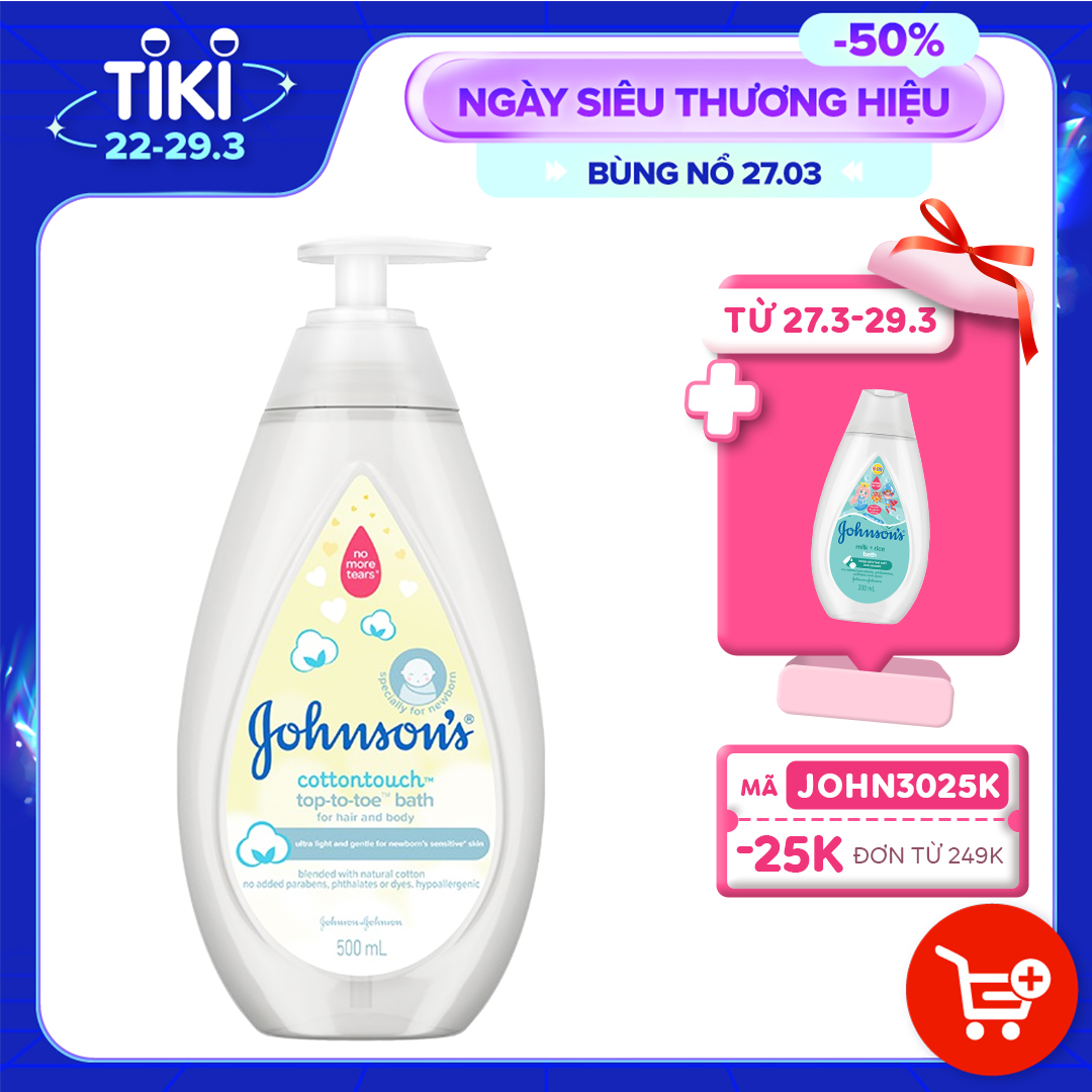 Sữa tắm gội toàn thân Johnson's Baby mềm mịn (500ml)