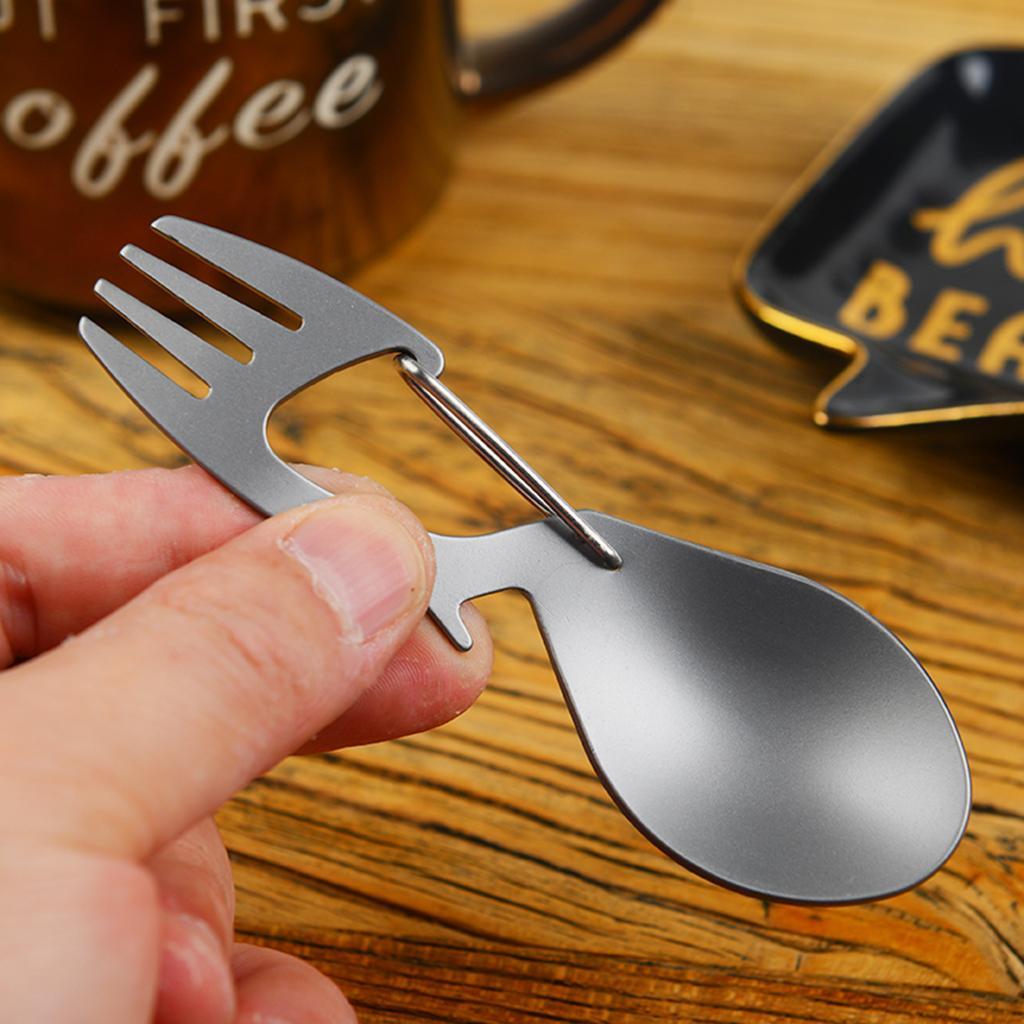 Multi-function Camping Spoon Fork Spork Beer Bottle Opener