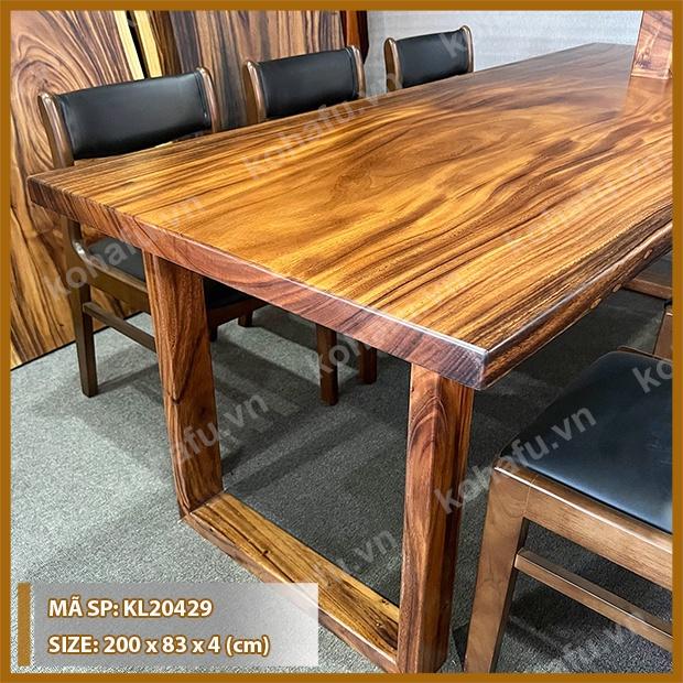 Mặt bàn dài chữ nhật gỗ me tây KL20429