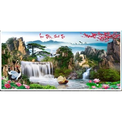 Tranh đính đá Lưu thủy sinh tài - LV262