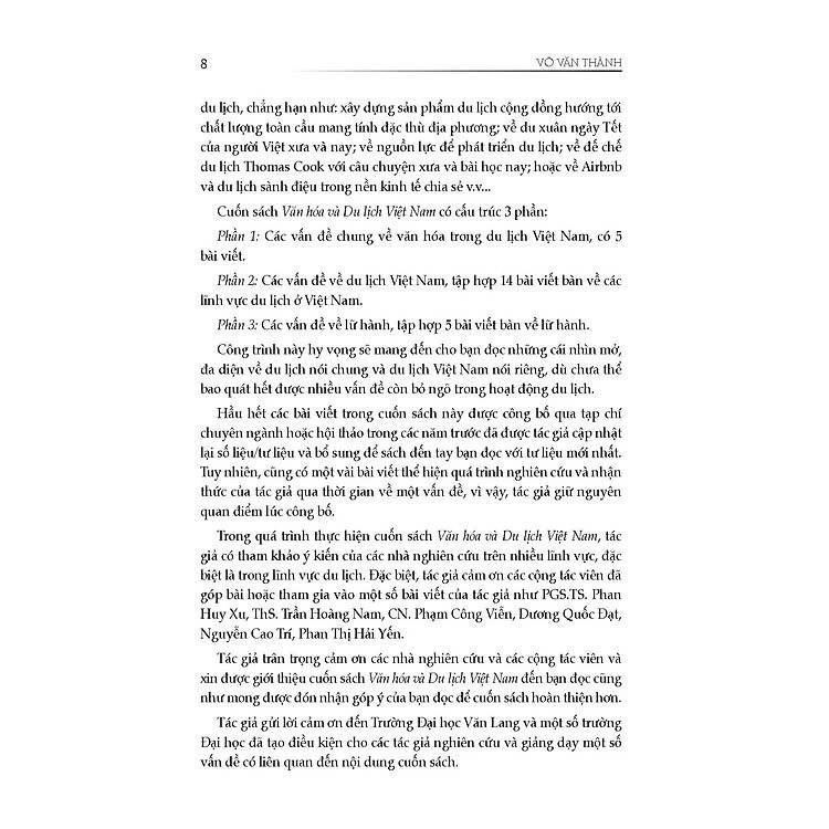 Sách - Văn Hóa Và Du Lịch Việt Nam - Võ Văn Thành - VIETNAMBOOK