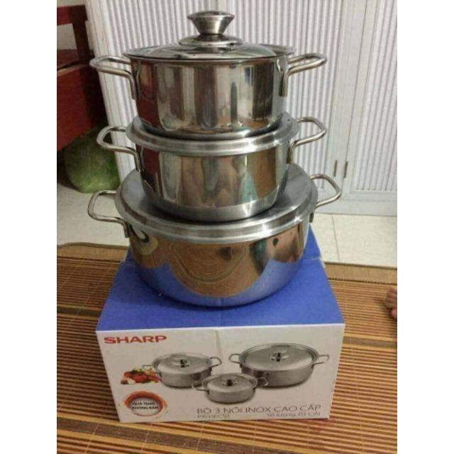 BỘ 3 NỒI INOX SHARP CAO CẤP