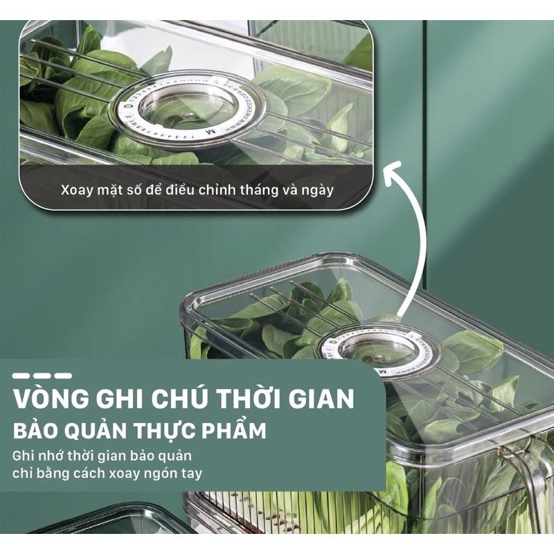 Hộp Đựng Thực Phẩm Tủ Lạnh Tách Nước Có Tay Cầm Tiện Lợi, Chất Liệu Nhựa Cao Cấp An Toàn Sức Khỏe