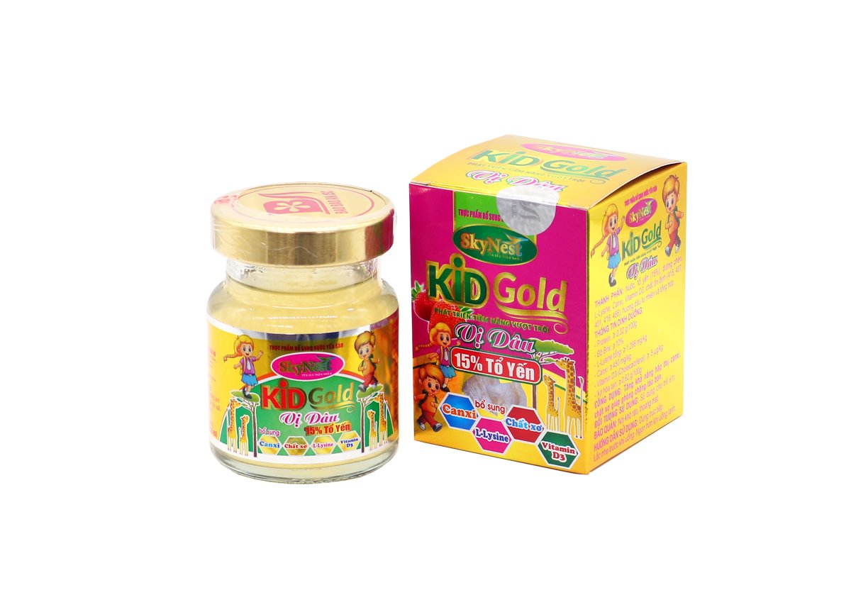 MUA HỘP 6 TẶNG 1 - Nước yến sào SkyNest Kid Gold vị dâu cho trẻ nhỏ 15% Tổ yến