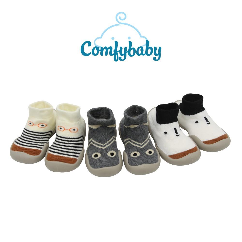 Giày bún tập đi dạng tất cao cổ đế cao su chống trượt - phong cách Hàn Quốc Comfybaby GB002- chính hãng