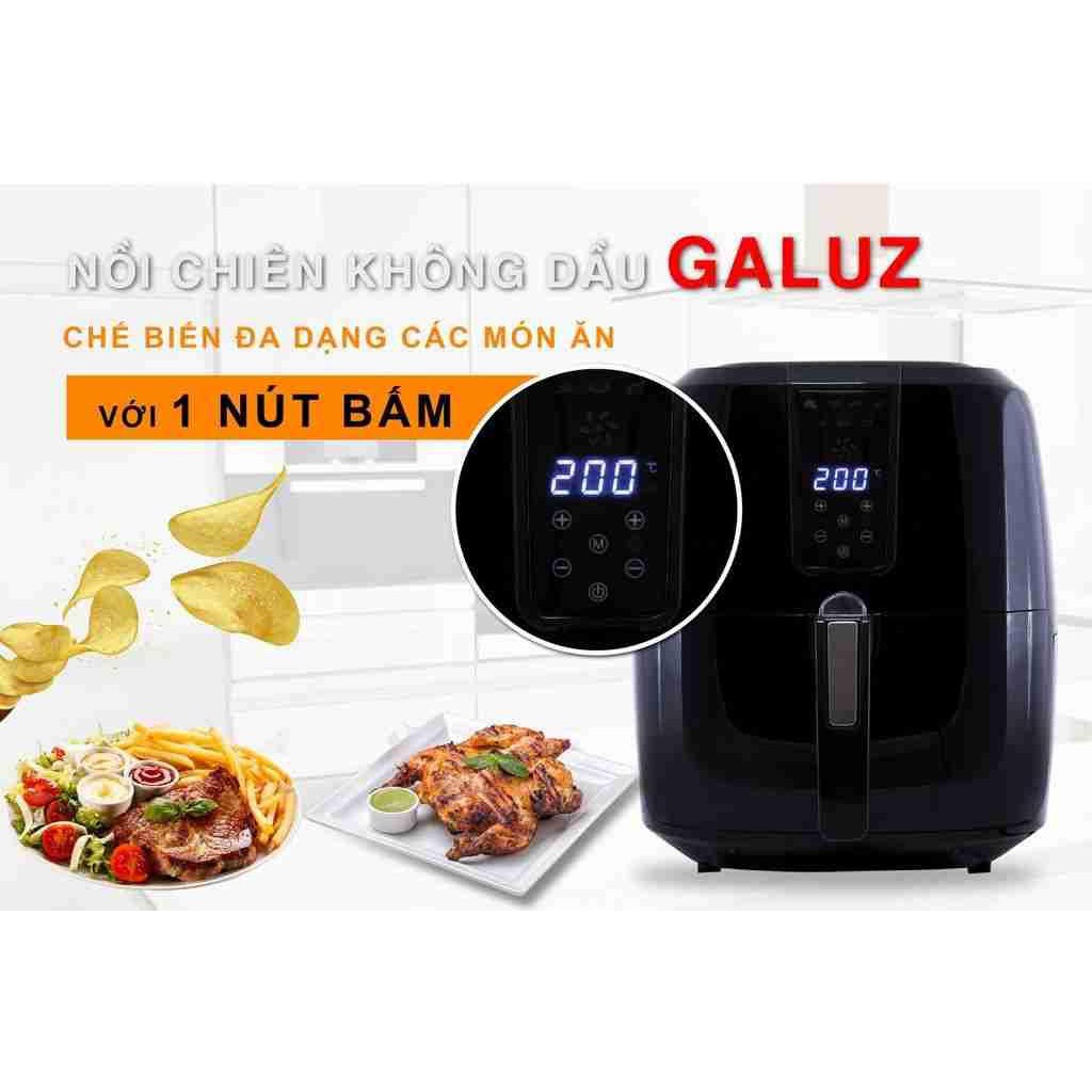 Nồi chiên không dầu Galuz GLA 616, công suất 1800W, dung tích 5.2L, bảng điều khiển điện tử, giỏ chiên chống dính tháo rời linh hoạt, hàng chính hãng