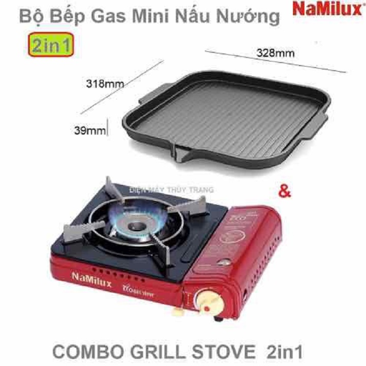 Bộ bếp gas nướng nấu 1911PF có vỉ 21F Namilux - Hàng Chính Hãng