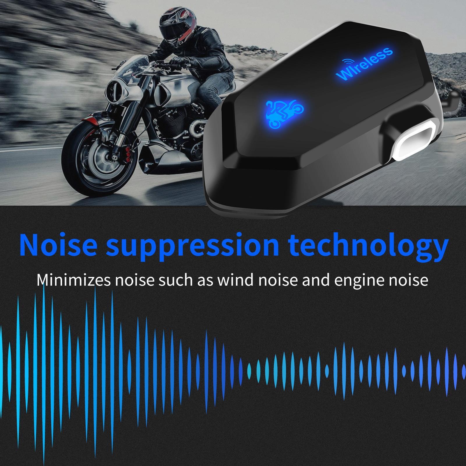 Motorcycle Bluetooth Headset Waterproof Connect to Interphone for Helmets Snowboarding