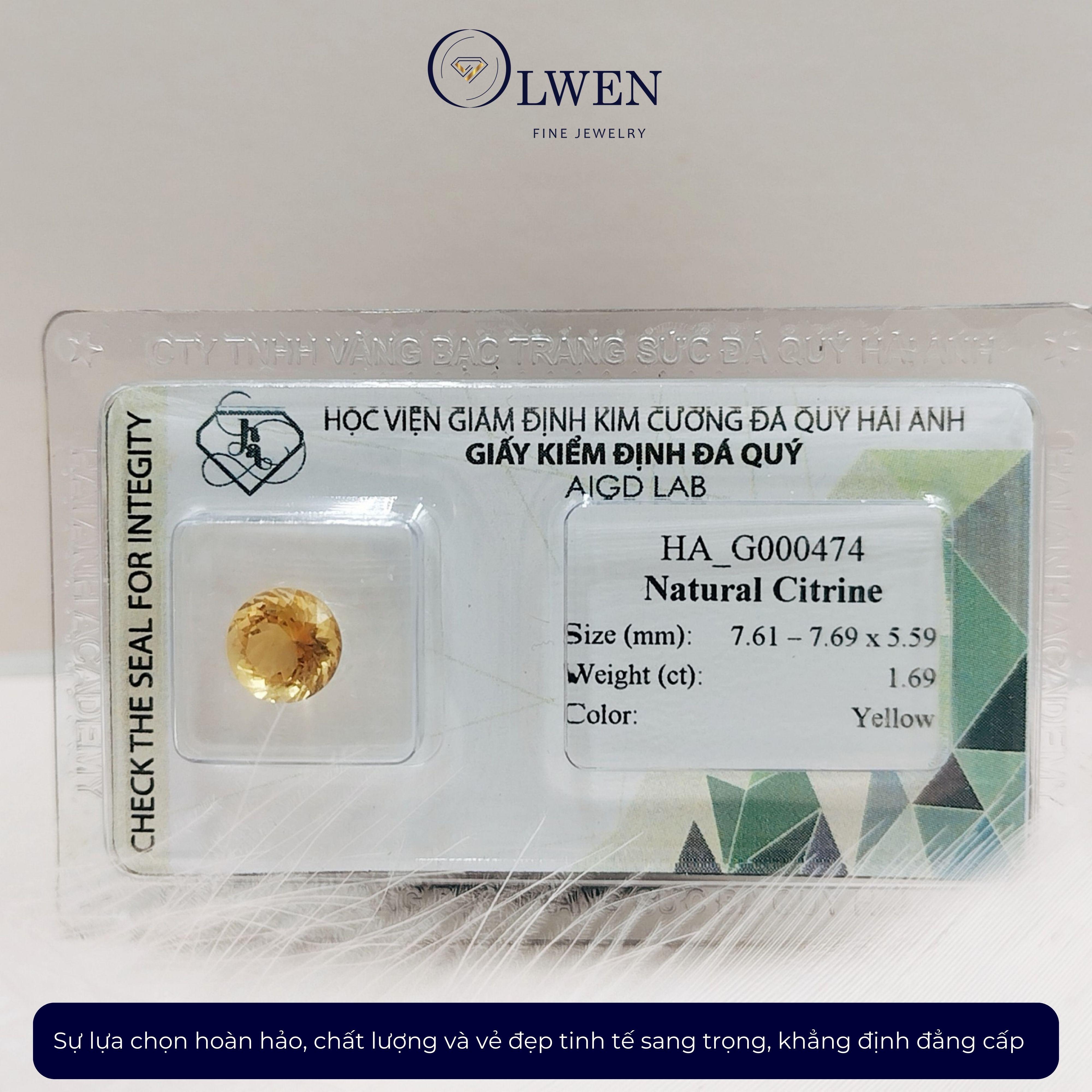Viên đá thạch anh vàng thiên nhiên HA_G000474