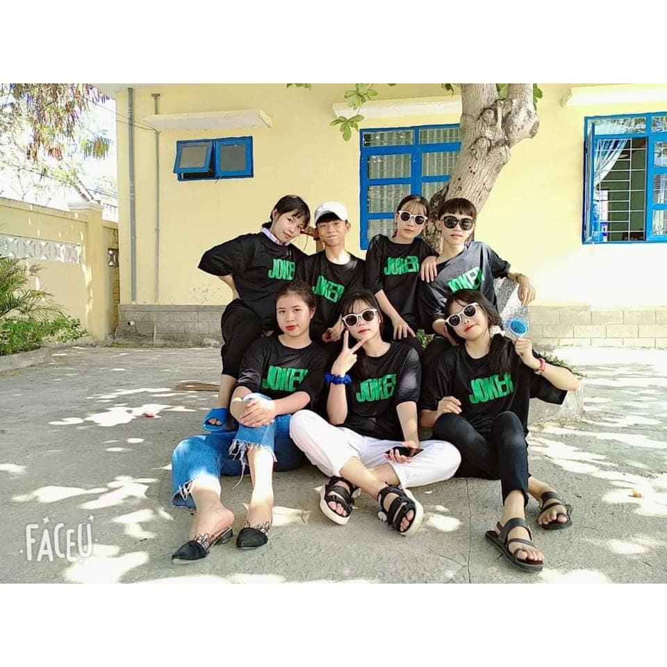 Áo Thun UNISEX Nam Nữ JOKER XANH Tay Lửng From Rộng Giá Rẻ