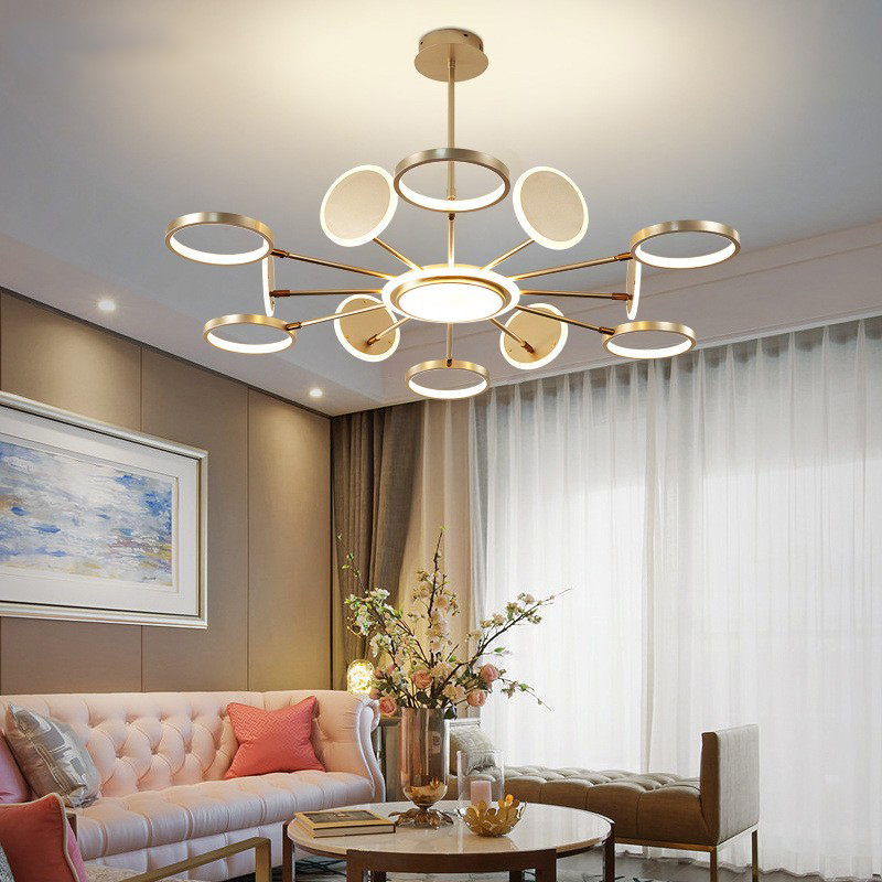Đèn thả DELLER loại 12 bóng với 3 chế độ ánh sáng hiện đại trang trí nội thất sang trọng - kèm điều khiển từ xa - .