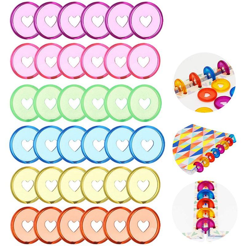 Bộ 60 Vòng Nhựa Gắn Lỗ Hình Trái Tim 24mm