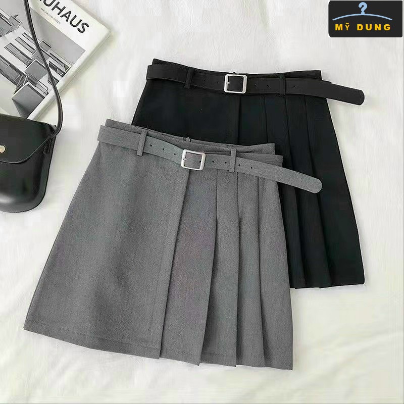 CHÂN VÁY CHỮ A XẾP LY 1 BÊN -CÓ QUẦN +KÈM BEL -HÀNG CAO CẤP