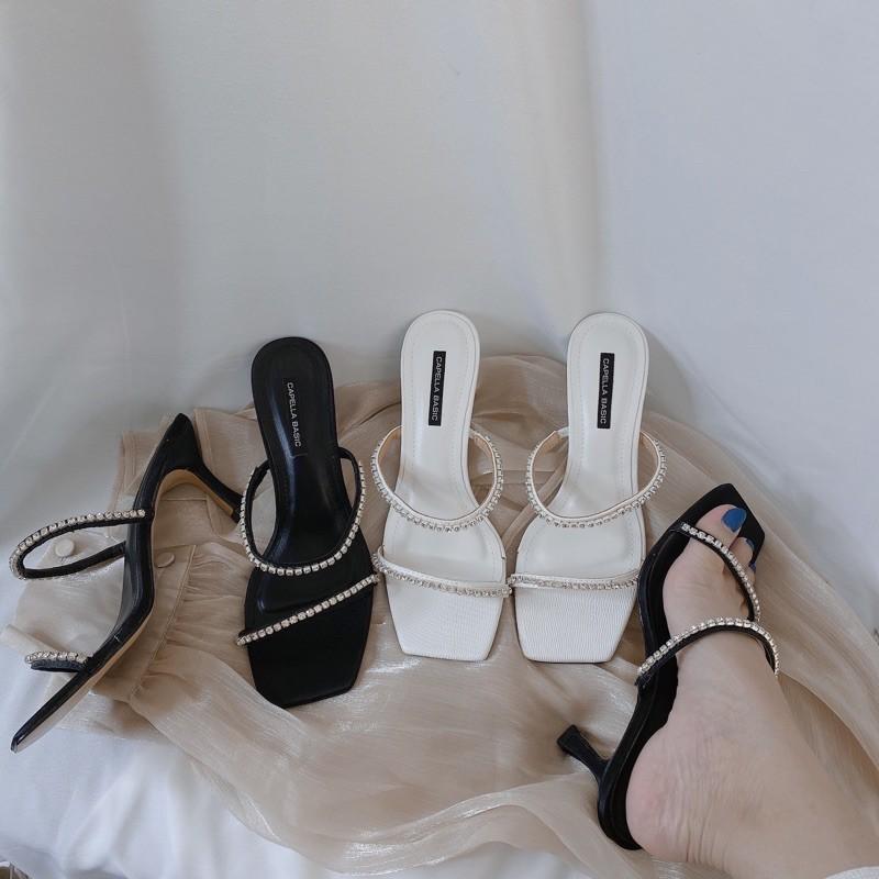 GUỐC 2 QUAI ĐÁ GÓT NHỌN CAO 6 PHÂN SÁNG LẤP LÁNH- G03