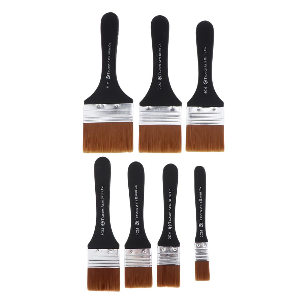7 Pieces High Quality Paint Brushes Artist Brushes Pointed Brush Flat Brushes