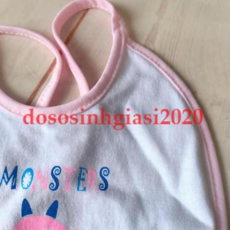 Yếm cho bé-Set 5 yếm cột dây vải cotton cho bé sơ sinh