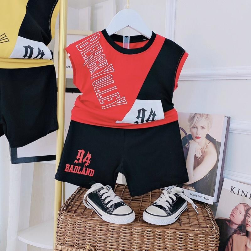 Bộ cotton sát nách bé trai kiểu dáng hiphop 94 BADLAND sành điệu 10-22kg