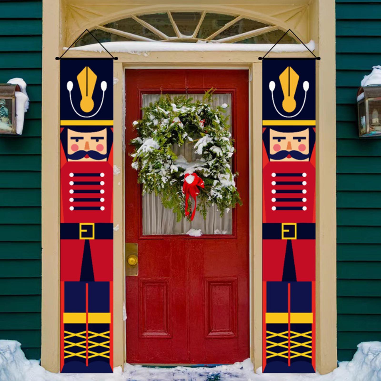 Christmas Banner Sign Christmas Porch Signs Christmas Hanging Banners Party Decor Nutcracker Christmas Sign for Holiday Home